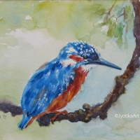 The Kingfisher 12''x9'' watercolor—SOLD