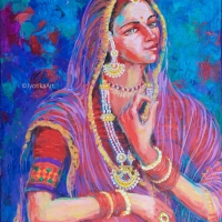 The Royal Beauty of Rajasthan 24''x30'' acrylic