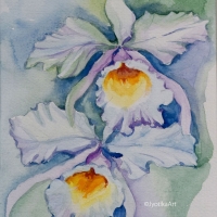 Orchids 7.5''x10'' watercolor