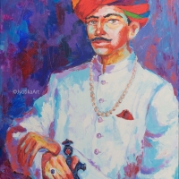 The Royal Pride of Rajasthan 24''x30'' acrylic