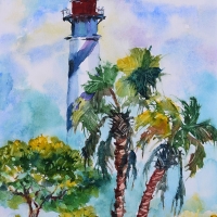 Light House, St Augustine 10''x14'' watercolor