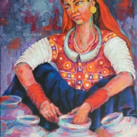 Tribal Beauty of Kutch 30''x40'' acrylic