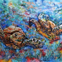 Marine Turtles  60''x36'' Acrylic—SOLD