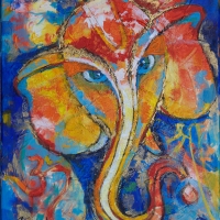 Ganesh Shree OM 16''x20'' acrylic