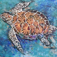 Glittering Turtle 48x36 Acrylic