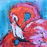 Flamingo_1 12x12 — SOLD