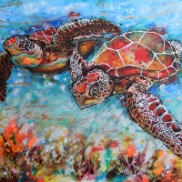 1. Hawksbill Sea Turtles 60''x48'' — SOLD