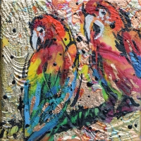 Scarlet Macaw 5''x5''  — SOLD