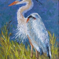 Great Blue Heron 18''x24'' acrylic—SOLD
