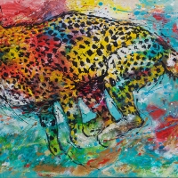 25. Cheetah Run 48''x24'' Acrylic