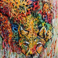 Cheetah Stalking 18x24 Acrylic
